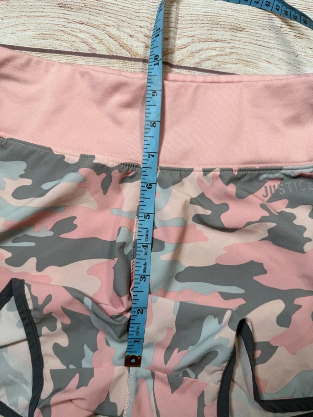 Justice Pink and Gray Camo Athletic Shorts